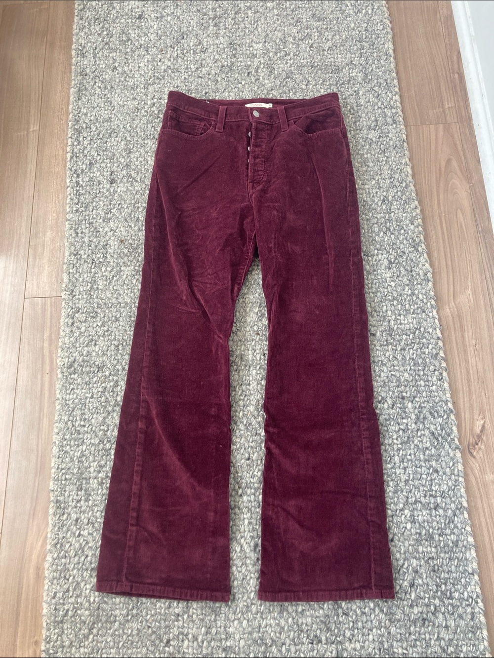 Levi's Burgundy Corduroy Wedgie Boot Cut Jeans